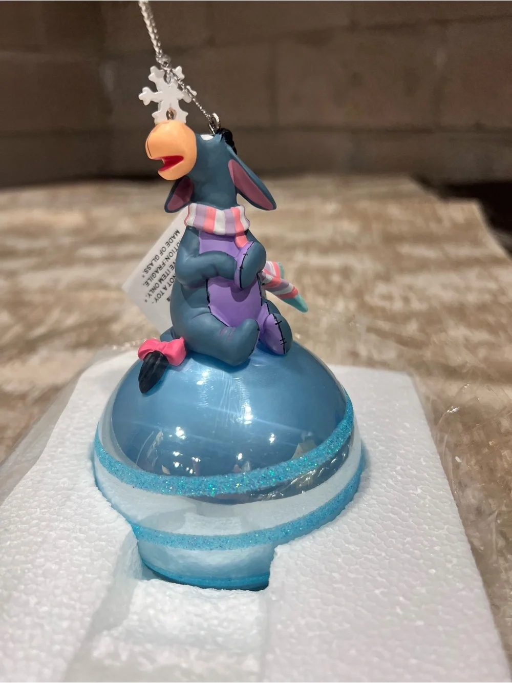 Disney Eeyore Blue and Purple Holiday Bird Toy Ornament